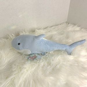 New Cuddly Cousins Shark Blue White Stuffed Plush Animal Toy 13 in lgth